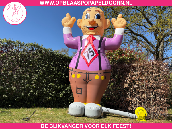 Abraham 75 jaar feest opblaasfiguur huren