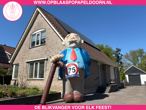 Opblaaspop man 75 jaar huren