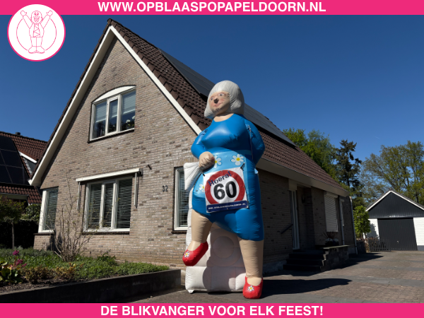 Opblaaspop vrouw 60 jaar huren