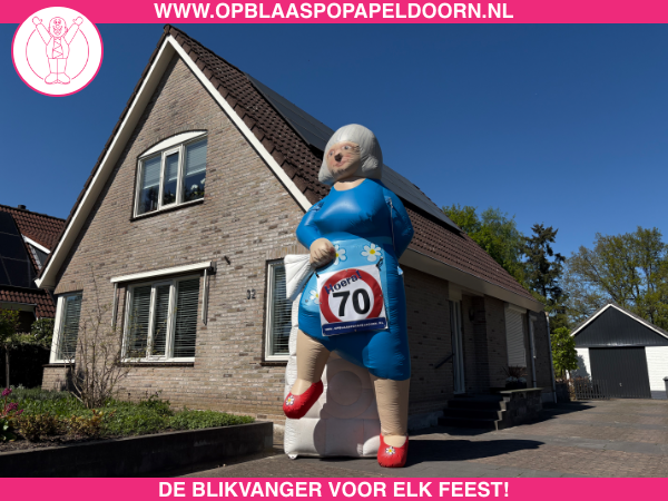 Opblaaspop vrouw 70 jaar huren
