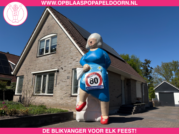 Opblaaspop vrouw 80 jaar huren