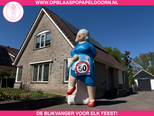 Sarah 50 jaar opblaasfiguur huren