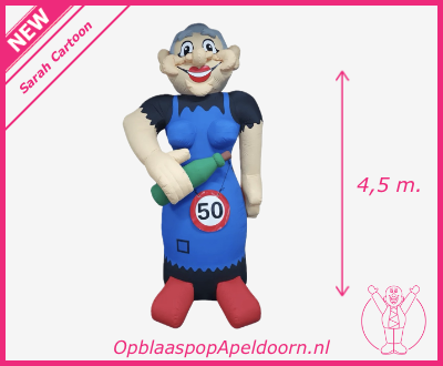 Opblaaspop huren 6 Sarah Cartoon NEW huren