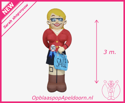 Opblaaspop huren 8 Sarah shopvrouw NEW huren